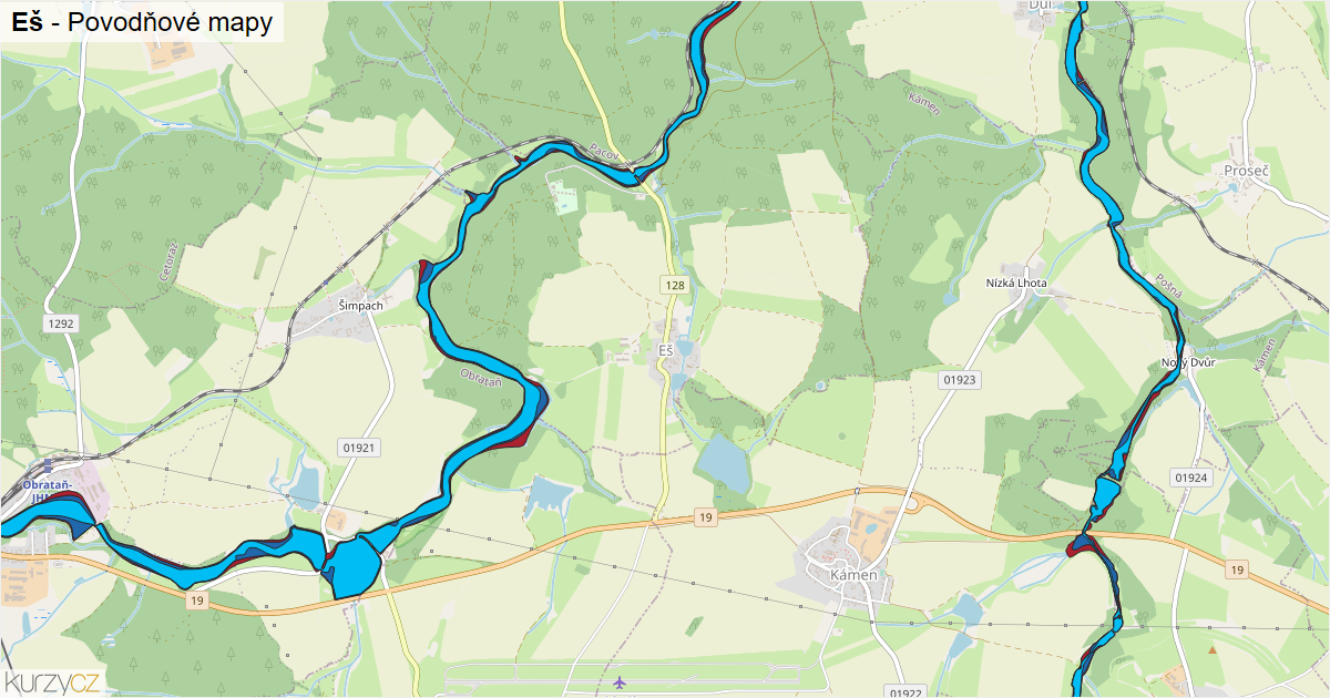 Povodňová mapa Eš