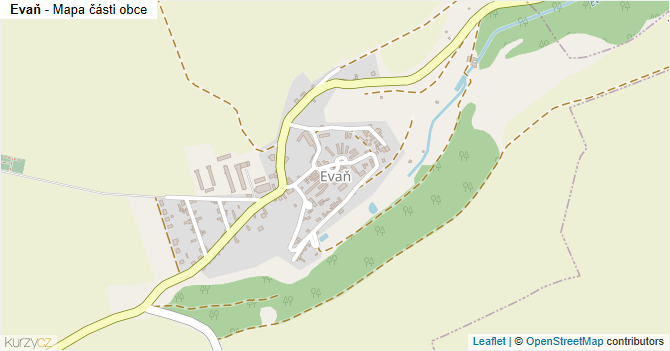 Evaň - mapa části obce