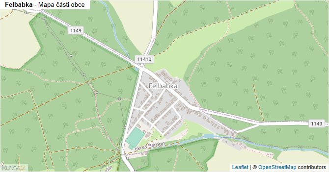 Felbabka - mapa části obce