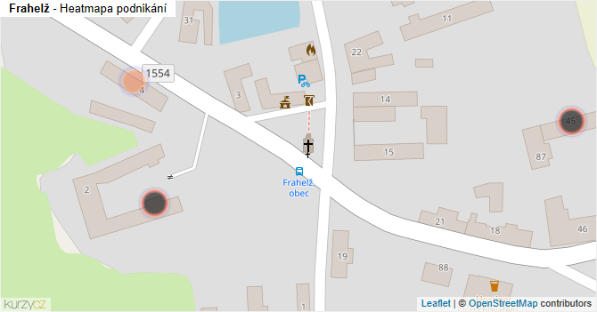 Frahelž - mapa podnikání