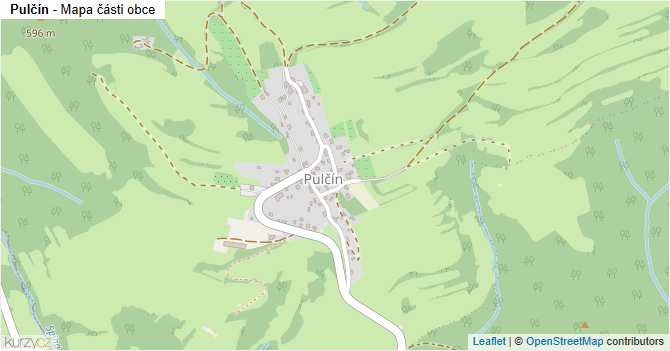 Pulčín - mapa části obce