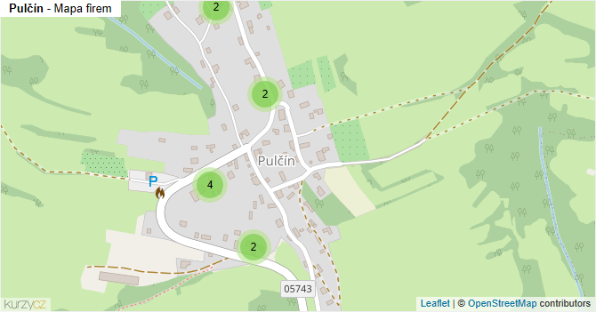Pulčín - mapa firem