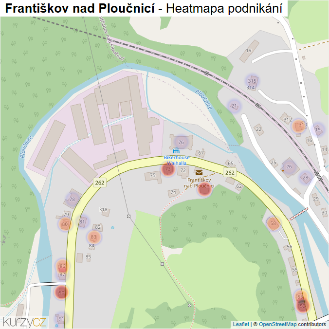 Mapa Františkov nad Ploučnicí - Firmy v části obce.