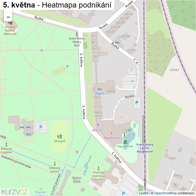 Mapa 5. května - Firmy v ulici.