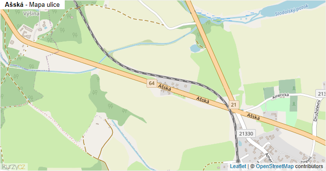 Ašská - mapa ulice