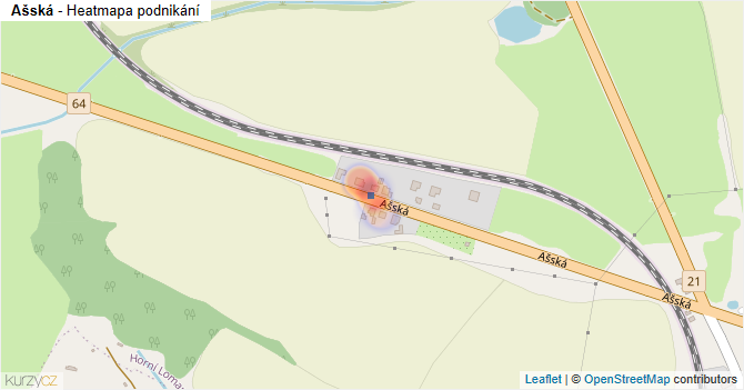 Ašská - mapa podnikání