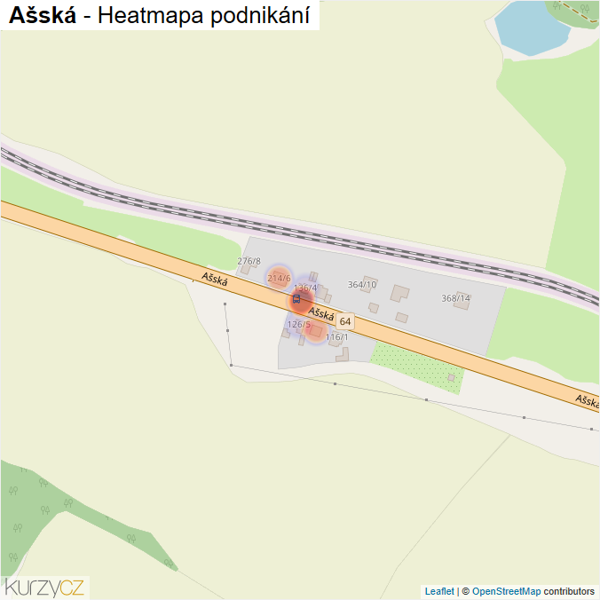 Mapa Ašská - Firmy v ulici.