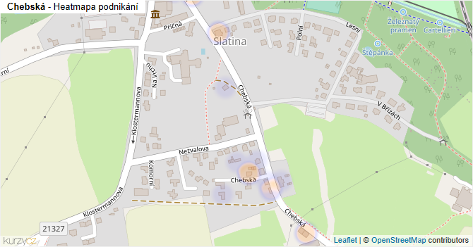 Chebská - mapa podnikání