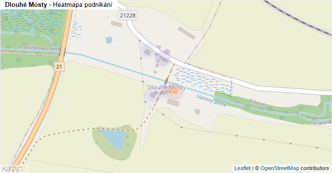 Dlouhé Mosty - mapa podnikání