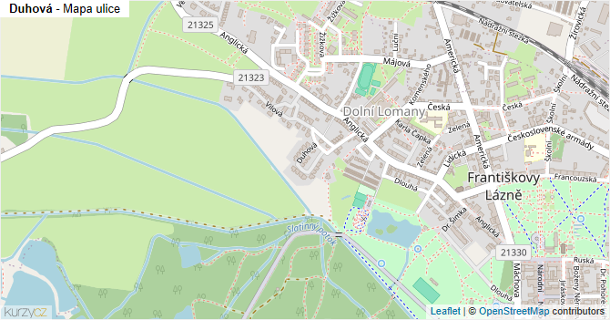 Duhová - mapa ulice