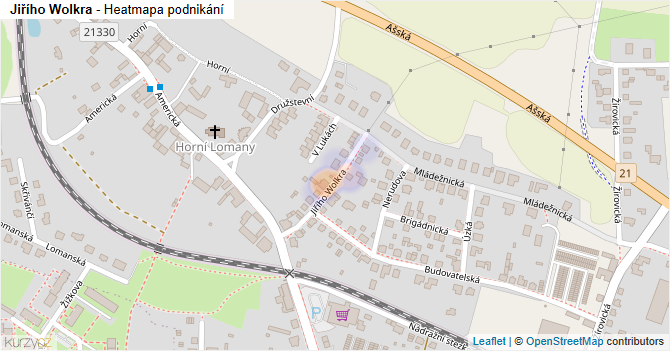 Jiřího Wolkra - mapa podnikání