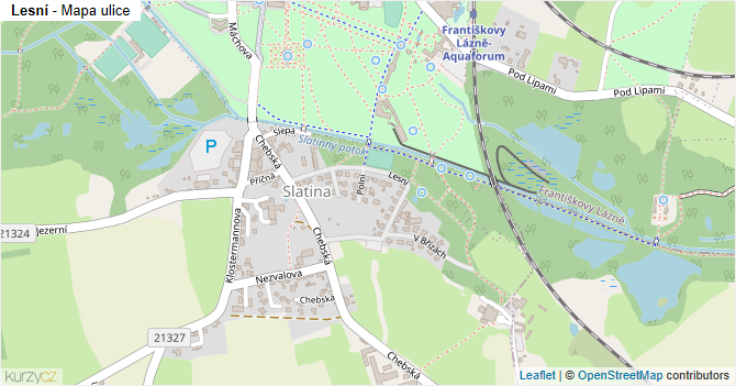 Lesní - mapa ulice