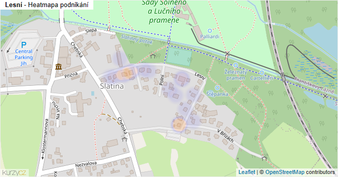 Lesní - mapa podnikání