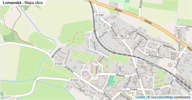 Lomanská - mapa ulice