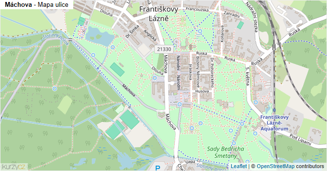 Máchova - mapa ulice