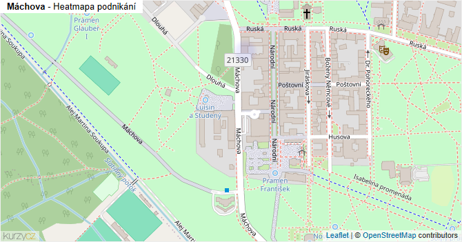 Máchova - mapa podnikání