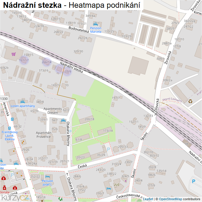 Mapa Nádražní stezka - Firmy v ulici.