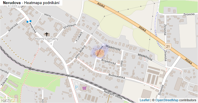 Nerudova - mapa podnikání