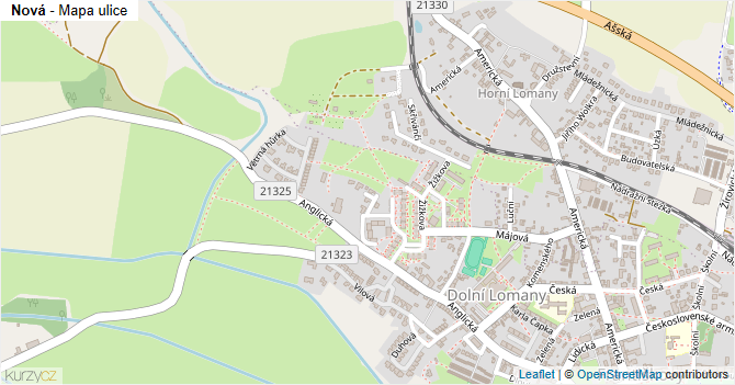 Nová - mapa ulice
