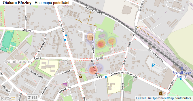 Otakara Březiny - mapa podnikání