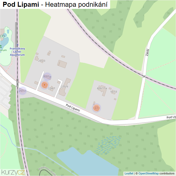 Mapa Pod Lipami - Firmy v ulici.