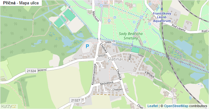 Příčná - mapa ulice