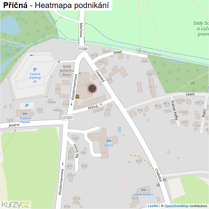 Mapa Příčná - Firmy v ulici.