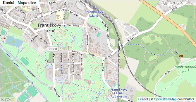 Ruská - mapa ulice