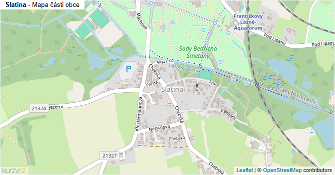 Slatina - mapa části obce
