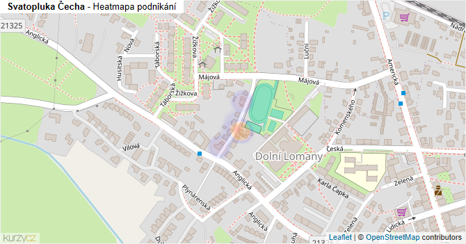 Svatopluka Čecha - mapa podnikání