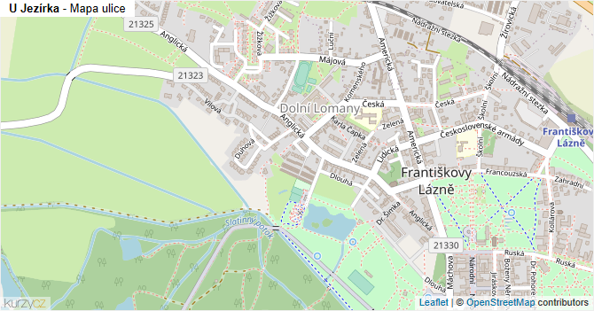 U Jezírka - mapa ulice