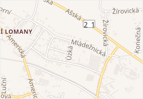 Úzká v obci Františkovy Lázně - mapa ulice
