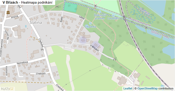 V Břízách - mapa podnikání