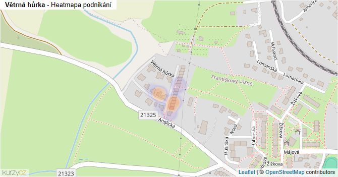 Větrná hůrka - mapa podnikání