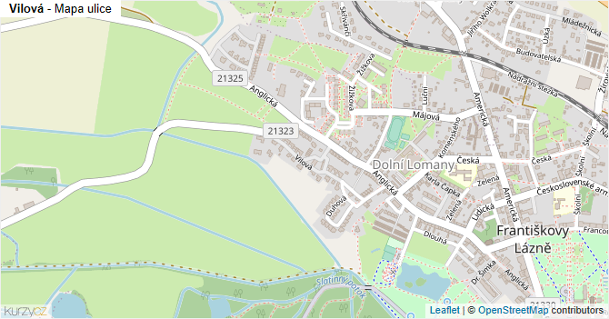 Vilová - mapa ulice