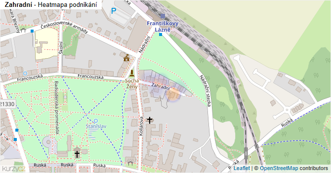 Zahradní - mapa podnikání