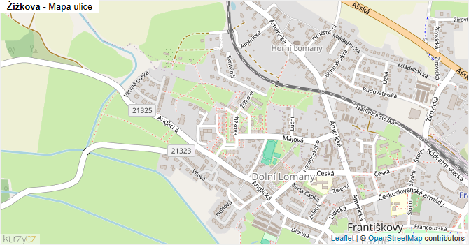 Žižkova - mapa ulice