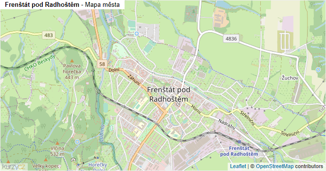 Frenštát pod Radhoštěm - mapa města