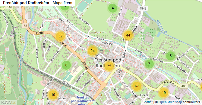 Frenštát pod Radhoštěm - mapa firem