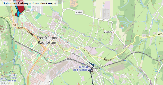 Bohumíra Četyny - záplavové mapy stoleté vody
