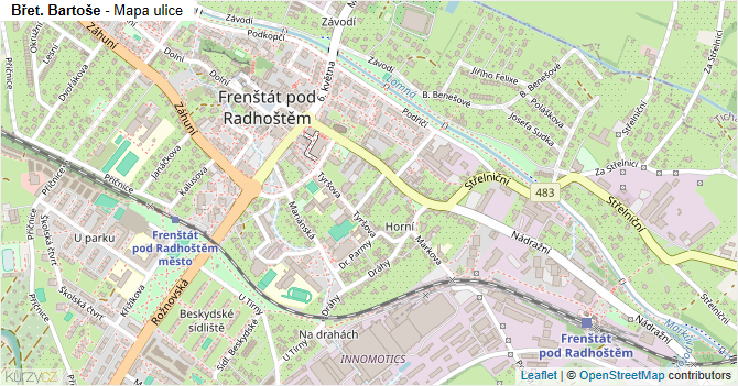 Břet. Bartoše - mapa ulice