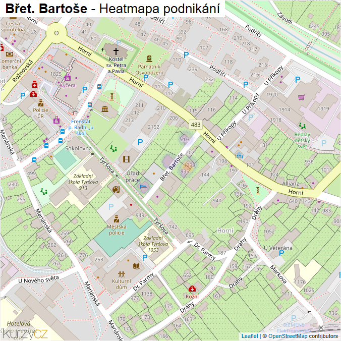 Mapa Břet. Bartoše - Firmy v ulici.