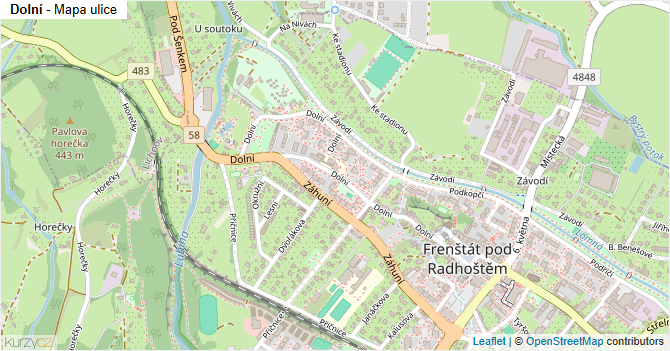 Dolní - mapa ulice