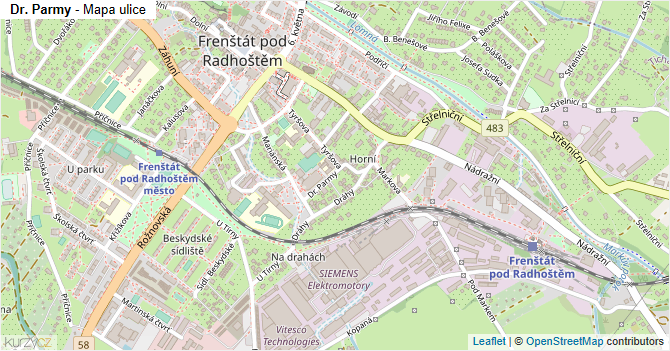 Dr. Parmy - mapa ulice