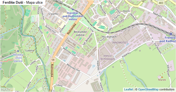 Ferdiše Duši - mapa ulice
