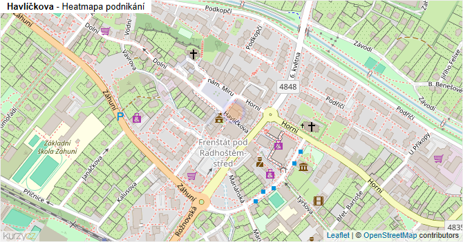 Havlíčkova - mapa podnikání