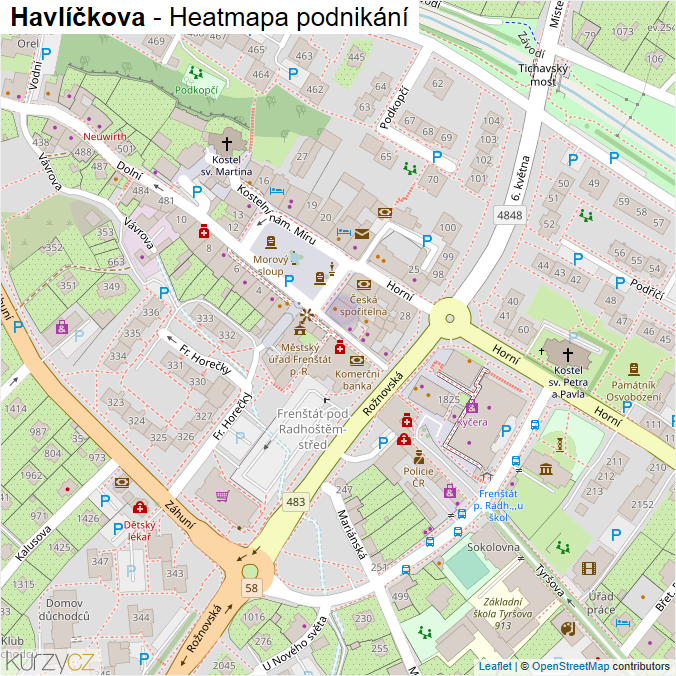Mapa Havlíčkova - Firmy v ulici.