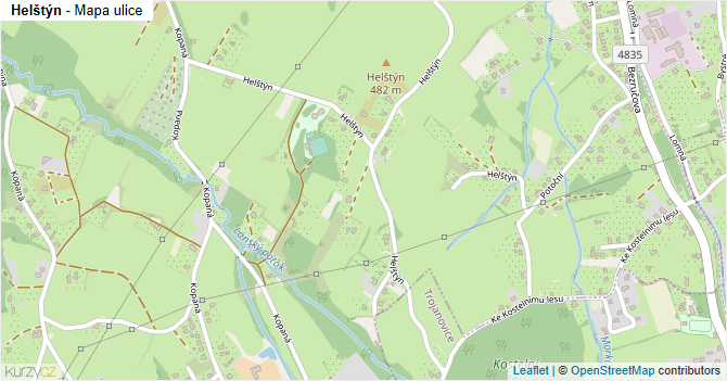 Helštýn - mapa ulice