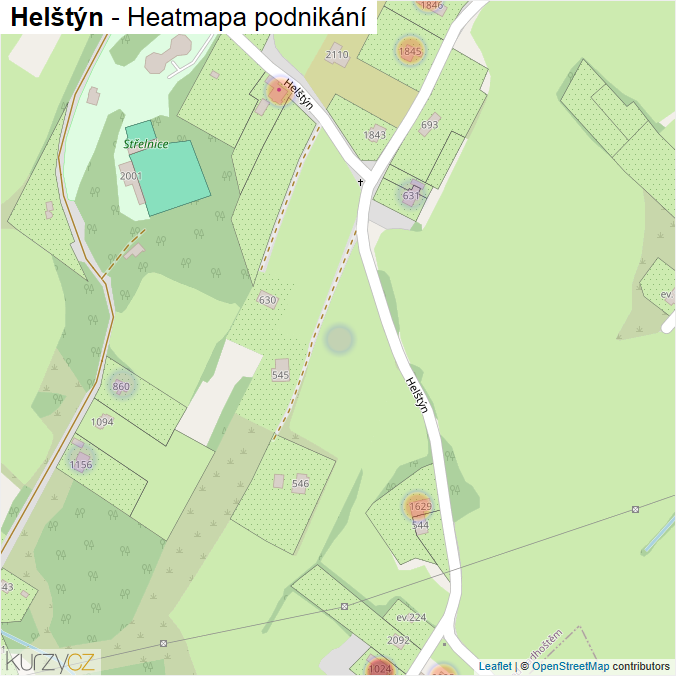 Mapa Helštýn - Firmy v ulici.