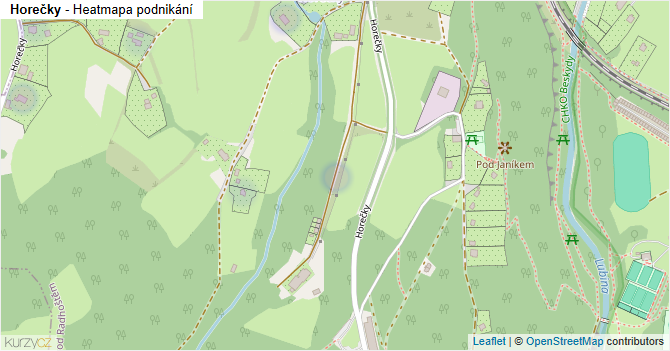 Horečky - mapa podnikání